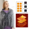 Mattor USB Electric Heat Filte Warm Shawl Coral Fleece Plush 3-växlad justeringstemperatur Vinter Stor 150x85cm dragkedja tvättbar