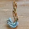 Collane a ciondolo NM24966 Fun Accessorio Knot Collana per perle per perle per donne Boho Boho Blue Sari Tastel Pastel Pastel Progettati unici design