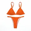 Women's Swimwear Summer Sexy Bikini 2023 Woman Solid Color Split Swimsuit Set Suit Mujer 2 Piece Women Donsignet
