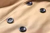 Trench-Coats Homme Coupe-Vent Automne et Hiver Super Long Version Coréenne Double Boutonnage Britannique Vent Affaires Décontracté Sur Le Genou Manteau 230216