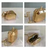 Kvällspåsar Luxury Gold Party Clutch for Women 2023 Trend Chain Shoulder Crossbody PVC Box Design Mini Purses and Handbags