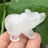 Decorative Figurines 3.5cm Natural Crystal Carving Tianhe Stone Polar Bear Figurine Collection Crafts Gift Small Ornaments