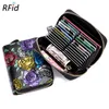 HBP Card Titulares carteira de grande capacidade Zipper RFID Moda Couro Feminino Anti-Degaussing Posi￧￣o Multi-Cart￣o 14x12x3 5cm268v