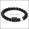 Brins Perlés 8Mm Perles De Pierre Colorf Noir 12 Constellation Couple Bracelet Hommes Bracelets Pour Femmes Pseras Mascina Hombre Homme Sexy Dhk9W