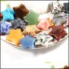 Stone Natural Crystal 25Mm Star Ornaments Quartz Healing Crystals Energy Reiki Gem Jewelry Making Accessories Living Room Decoration Dhfxk