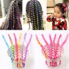 Accesorios para el cabello, 6 uds., diademas en espiral para niños y niñas, coloridas y bonitas trenzas largas, bandas para el cabello, diadema de moda para niños