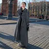 Женские траншеи Coats в корейском стиле Свободное негабаритное xlong Women Trench Hoat с двойной светикой хлайт -хрома