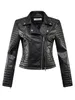 Damen Leder Kunstleder Mode Frauen Herbst Winter Motorrad Kunstleder Jacken Dame Langarm Biker Weiß PU Punk Streetwear Schwarze Mäntel 230216