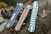 M6696 Flipper Folding Knife 8Cr13Mov Satin Blade CNC G10 Handle Ball Bearing Fast Open EDC Pocket Folder Knives