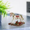 Décorations de Noël Rocking Horse Ornements Resin Figurine Table Décoration Party Faven Fournitures à la maison