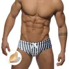 Roupa de banho masculina masculina divertida carta impressa 2023 verão maiô cueca maiô com almofada calções de praia moda curta esportes