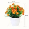 Fleurs décoratives Fleur de printemps Plantes artificielles en pot Bonsaï Pots Faux Hogar Table Ornement pour la décoration intérieure Chambre Jardinière Jardin