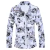 Mäns avslappnade skjortor Mäns mode hösten Spring Clothes Shirt Långärmar Big Size M-5XL 6XL 7XL Hawaiian Beach Casual Floral Shirt For Man 230215