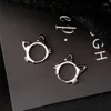 Boucles d'oreilles créoles minimaliste couleur argent métal rond pour femmes Punk Vintage Piercing mode bijoux Cool fille fête cadeau