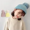 Hoeden petten winter babyhoed pom warme beanie headweer kinderen voor meisjes faux pur ball boy baby motorkap kinderen