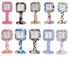 Relógios de bolso 10pcs clipe quadrado em silício FOB de borracha relógio Mulheres Docter pendurando impressão floral