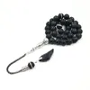 Charmarmbanden Crystal Tasbih en Agates Tassel Style Black Muslim Prayer Beads 33 66 99misbaha Islam Rosary Islamic Gift 230215