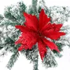 Christmas Decorations 25cm Sequin Flannel Handmade Flowers Artificial Tree Decoration Xmas Wedding Year Home DecorChristmas