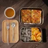 800 ml Lebensmittelbehälter, Lunchbox mit Bambusdeckel, rechteckige Bento-Box aus Edelstahl, Holzplatte, Küchenbehälter, natürlich, einfach zum Mitnehmen SN4315