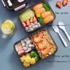 Lunch Boxes Kitchen Work Student Outdoor Activities Travel Microwave Heating Food Container Plastic Bento Storage Snacks 230216