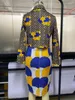 Robe de deux pièces Blazers de mode africaine Ensemble femmes surdimensionnées blazer court imprimé jupe costume 2023 printemps automne taille haute affaires