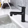 Badrumsvasker kranar svart mässing utdragbar kran tvätthus toalettbassäng och kylvatten kran tillbehör