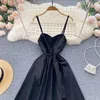 Casual Dresses Sexy Backless Spaghetti Strap Women Dress Korean Style Solid A-Line Mini Summer Fashion Girl Sleeveless Frock