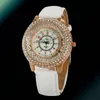 Polshorloges Fashion Rhinestone kralen Kijk Polshorloge vrouwen kijken 5-kleuren kwarts wijzerplaat lederen luxe relogio masculino liefde