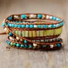 Bracelets porte-bonheur spirituel femmes Wrap pierres naturelles 5 couches bracelets manchette en cuir Femme énergie Bracelet bohème cadeaux livraison directe 230215