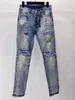 Jeans Blue Designer 2023 Stylish Hole Ins Design Handsome Mens Pencil Jeans992 992