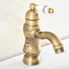 Bathroom Sink Faucets Basin Faucet Ceramic Handle Vanity Antique Brass Taps Kitchen Cold And Water Mixer Tap Dsf819