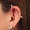 2PCS Język ze stali nierdzewnej kolczyki 14G/16G Pierścienie sztangi przemysłowe sutek batoniczny uszy tragus kolczyki kolczyki stadnina biżuterii 18 mm