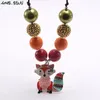 Zincirler Mhs.Sun Büyüleyici Kolye Kızlar Boncuk Çocuk Çocuk Çocukları Ayarlanabilir Halat Toddler Chunky Jewelry 1 adet