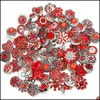 Charmes assortis strass bouton pression bleu rouge rose blanc Zircon résultats de bijoux 18Mm boutons pressions en métal bricolage bracelet bijoux D Dhfvh