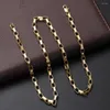 Chains 18K Gold Color 5MM Box Chain Silver Necklace For Men's Women Fashion Party Wedding Jewelry Christmas Gifts