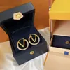 2023Brand NecklaceWomen Luxury Diamond Gold Hoop Earrings orrous Girls Set V Letter Designers Jewelry earrings designer for womens valentines day wedding