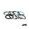 Fios de fios com mi￧angas Charms de ponta de flecha 8mm Hematita Sint￩tica Turquoise Please Pulseiras de fios de forma para homens homens ioga Buda Ener Dhutb