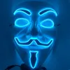 Masques de fête Halloween couleur mixte LED Masque mascarade néon e lumière lueur dans l'horreur sombre brillant er 230216