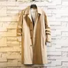 Men's Trench Coats Spring Black Oversized Coat Loose Fashion Casual Windbreaker Male Medium Length Korean Handsome Overcoat 230216