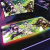 Mouse blocs de mouse repousa de lED led mesa de luz tapete xxl games mousepad genshin Impacto 90x40cm Backlight Teclado Mat Mouse Pad RGB Anime Girl Yae Miko T230215