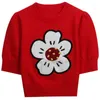 Women's T Shirts 2023 Summer Tees FWoman Short-Sleeved Knitwear Women's Crop Top Mujer Camisetas Black White Red Korean Lady