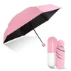 Mini vikning av kapsel sm￥ paraplyer med paketl￥dan Pocket Parasol Rain Anti-UV Portable Travel Paraply Sunny Rain Day Sea Ship