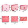 6 Pieces Travel Bag Organizer Clothes Shoe Bags Travel Organizer Traveling Compression Packing Cubes Suitcase Luggage Organizers FY3437 bb0216