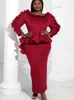 Plus Size Dresses Party Evening For Women Long Ruffles Peplum Robe Event Package Hip African Wedding Guest Chic Gowns 4xl