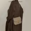 디자이너 데 멜리에 어깨 가방 영국 소수 민족 두부 크로스 바디 백 여자 가죽 소 가죽 패션 1 어깨 휴대용 작은 정사각형 가방
