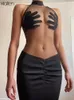 Casual Dresses Klalien Summer Sexy See Through Mesh Fashion Patchwork Clubwear Holiday Style Beach Party Mini BodyCon 230216