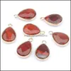 Charms Wholesale Water Drop Shape Natural Stone Rose Quartz Tiger Eyes Pendant Diy For Druzy Necklace Earrings Or Jewelry Making Del Dhra2