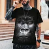 Men's T-skjortor orangutansk roliga humor kallt mönster 3D tryckt Leica polyester t-shirt Men's Women's Short Sleeve Top Brand plus size