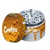 Patrón de galletas Aleación de aluminio Cuatro capas Humo Diámetro 50 mm Molinillo de hierbas Accesorios para tuberías Logotipo personalizado Molinillos coloridos Precio de fábrica