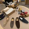 Designer Loropiana Charms Chaussures Pure Original Beckham Pédale En Cuir Casual Slacker Pied Plat Sentiment Lp Mocassins Homme